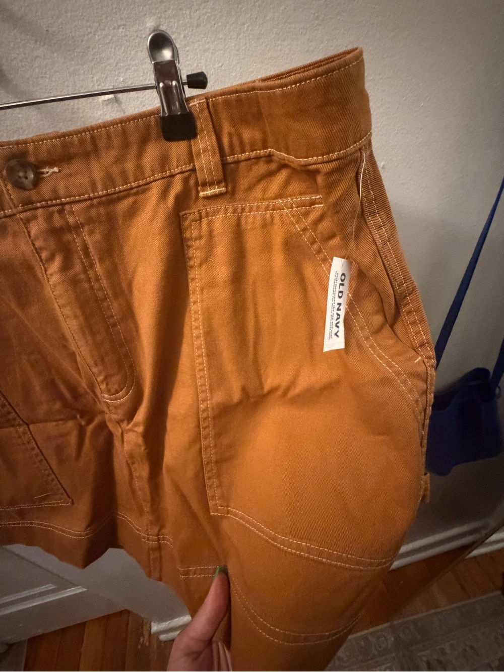 Old Navy Burnt Orange Utility Carpenter Mini Skirt Size 18 Cotton
